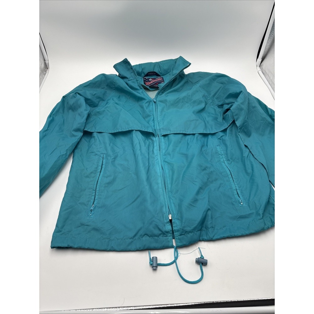 Vintage Herman's‎ Windbreaker Rain Coat Women's Green Size Small 100% Nylon Hood